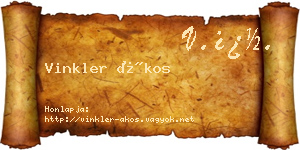 Vinkler Ákos névjegykártya